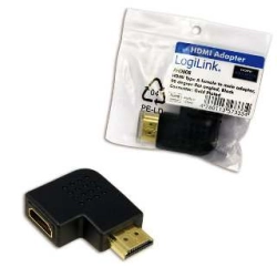 LOGILINK AH0008 Kątowy adapter HDMI żeński - HDMI męski (GOLD)